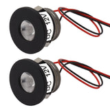 2PCS Recessed Mini LED Spotlight 15 Degrees 1 Watt 80LM Small LED Spotlight for Jewelry Showcase 12VDC - Front View