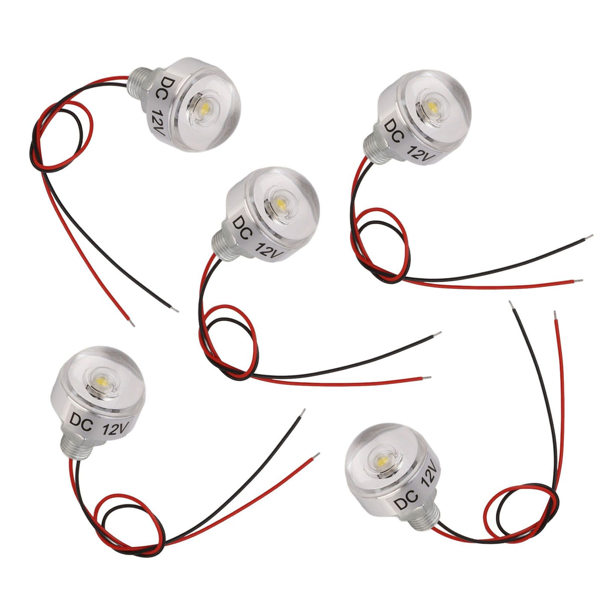 5PCS LED In Ground Well Light DC 12V 1W Mini Embedded Spotlight LED Deck Lamp for Jewel Cabinet Ceiling Stair Landscape