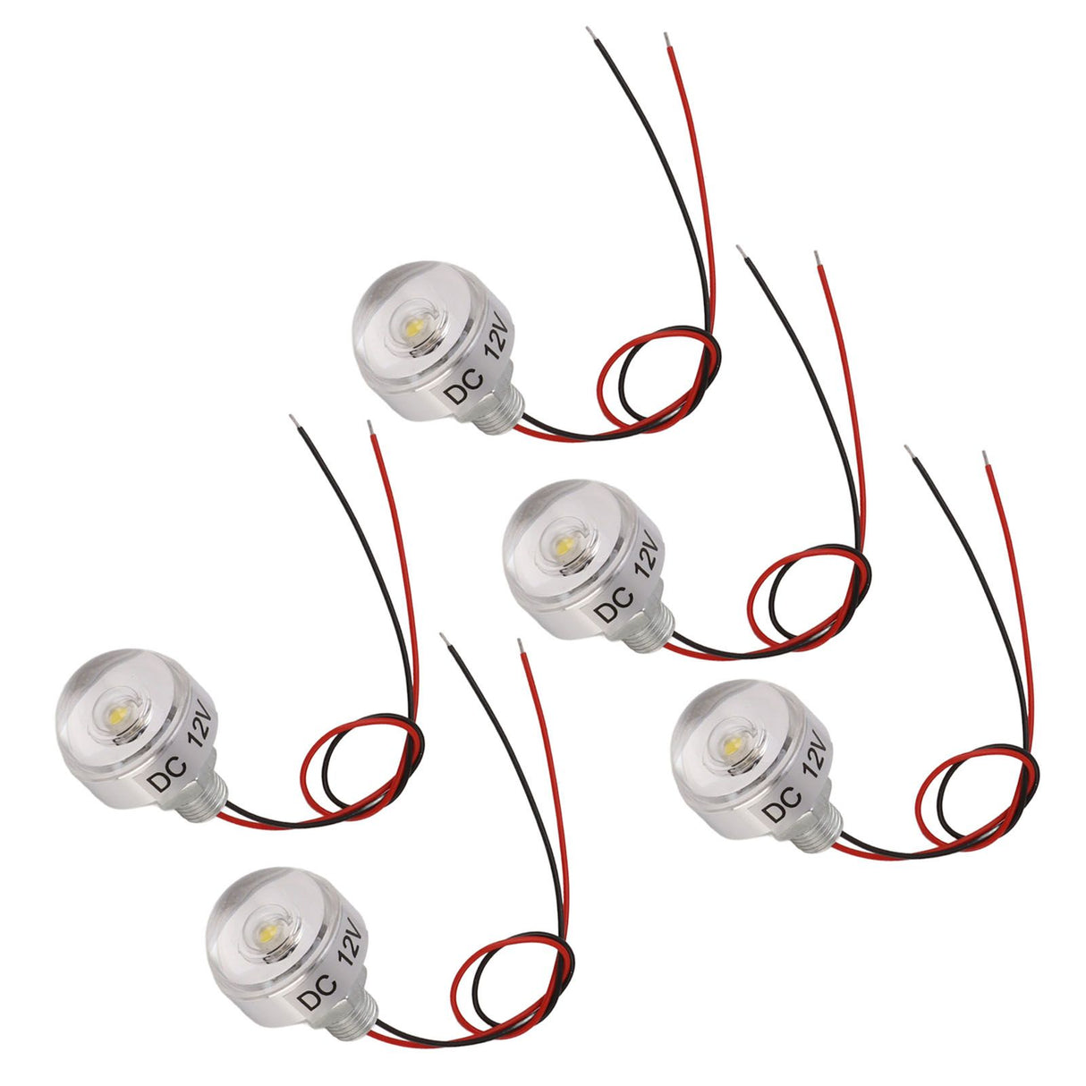 5PCS LED In Ground Well Light DC 12V 1W Mini Embedded Spotlight LED Deck Lamp for Jewel Cabinet Ceiling Stair Landscape