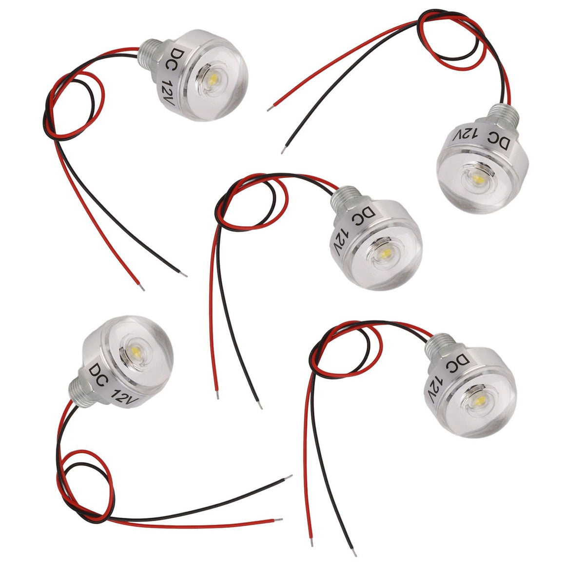 5PCS LED In Ground Well Light DC 12V 1W Mini Embedded Spotlight LED Deck Lamp for Jewel Cabinet Ceiling Stair Landscape