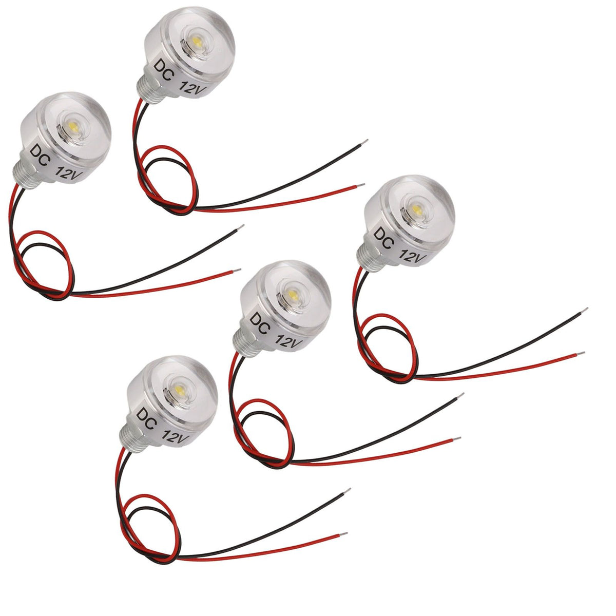 5PCS LED In Ground Well Light DC 12V 1W Mini Embedded Spotlight LED Deck Lamp for Jewel Cabinet Ceiling Stair Landscape
