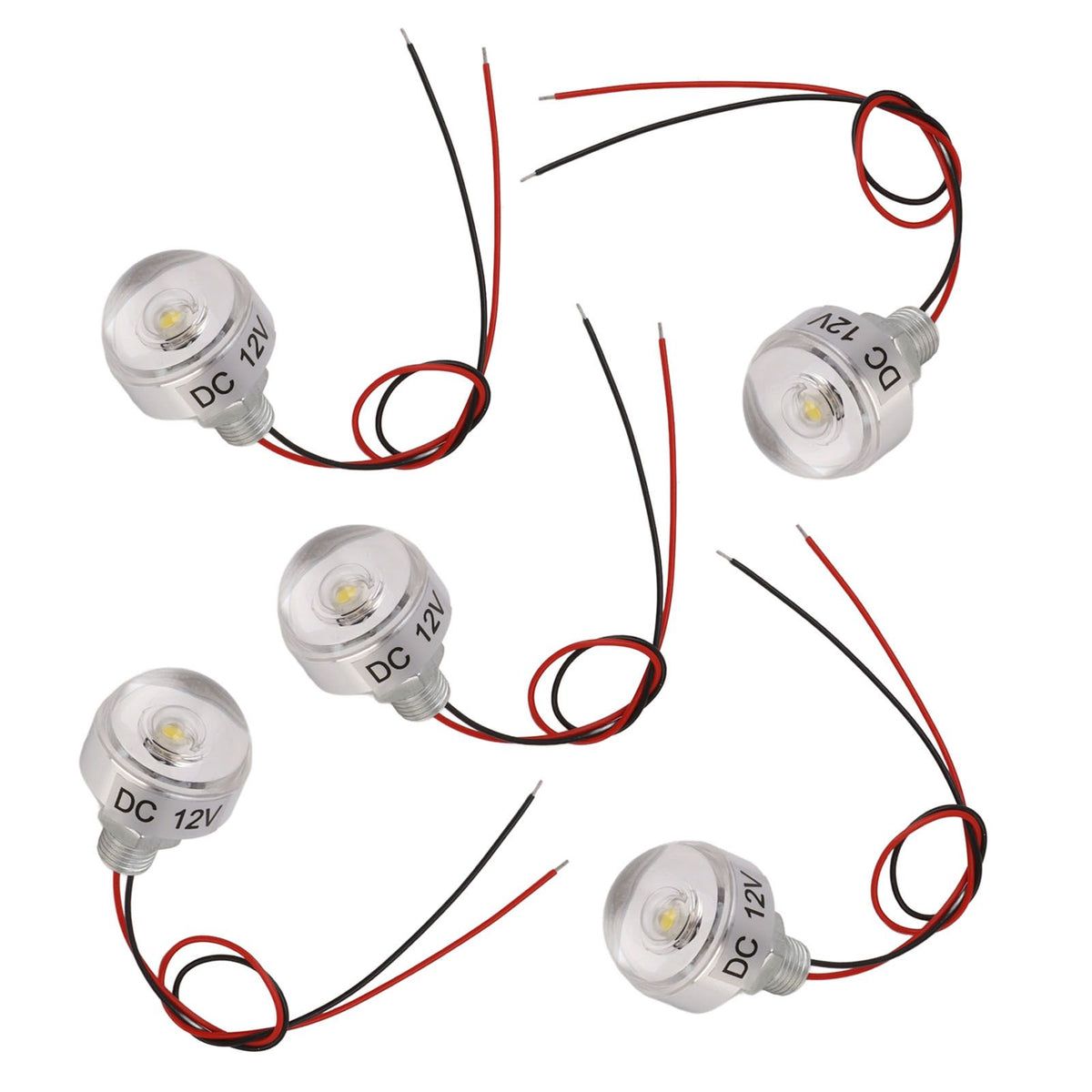 5PCS LED In Ground Well Light DC 12V 1W Mini Embedded Spotlight LED Deck Lamp for Jewel Cabinet Ceiling Stair Landscape