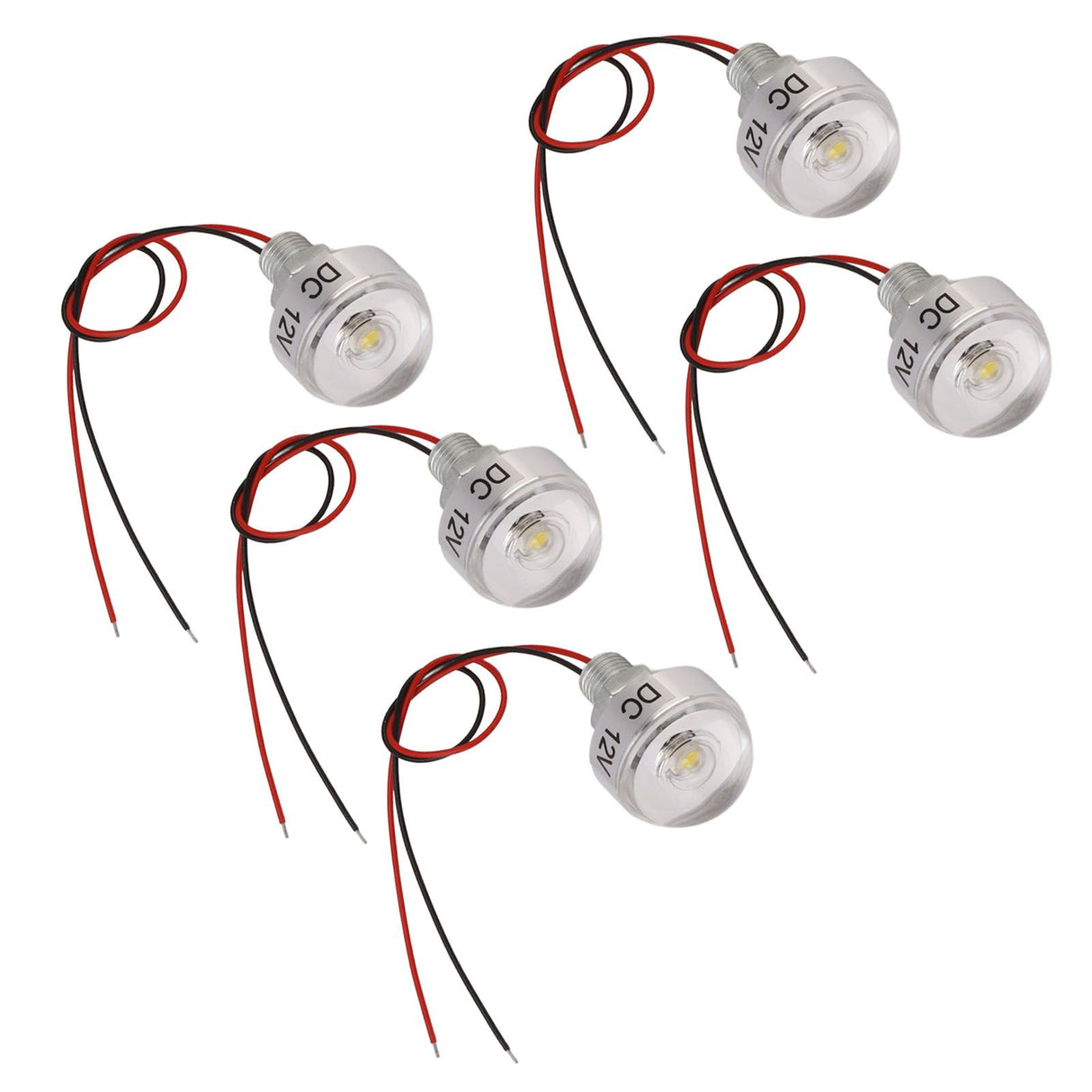 5PCS LED In Ground Well Light DC 12V 1W Mini Embedded Spotlight LED Deck Lamp for Jewel Cabinet Ceiling Stair Landscape