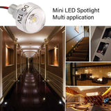 5PCS LED In Ground Well Light DC 12V 1W Mini Embedded Spotlight LED Deck Lamp for Jewel Cabinet Ceiling Stair Landscape
