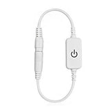 12‑24V 4A Mini LED Dimmer Touch Switch Single Color Light Emitting Diode Strip Light Brightness Controller On Off Switch White - Top-Down View