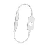 12‑24V 4A Mini LED Dimmer Touch Switch Single Color Light Emitting Diode Strip Light Brightness Controller On Off Switch White - 45-Degree Angle