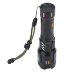 LED Flashlights High Powered Zoomable Handheld Torch Outdoor White Laser Long Range Flashlight with Battery Level Display