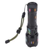 LED Flashlights High Powered Zoomable Handheld Torch Outdoor White Laser Long Range Flashlight with Battery Level Display - Front View