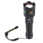 LED Flashlights High Powered Zoomable Handheld Torch Outdoor White Laser Long Range Flashlight with Battery Level Display