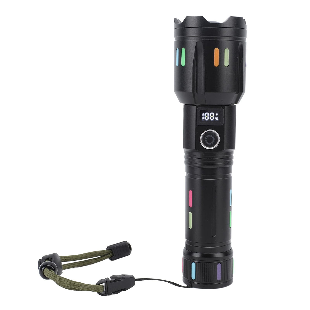 LED Flashlights High Powered Zoomable Handheld Torch Outdoor White Laser Long Range Flashlight with Battery Level Display