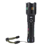 LED Flashlights High Powered Zoomable Handheld Torch Outdoor White Laser Long Range Flashlight with Battery Level Display