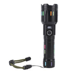 LED Flashlights High Powered Zoomable Handheld Torch Outdoor White Laser Long Range Flashlight with Battery Level Display