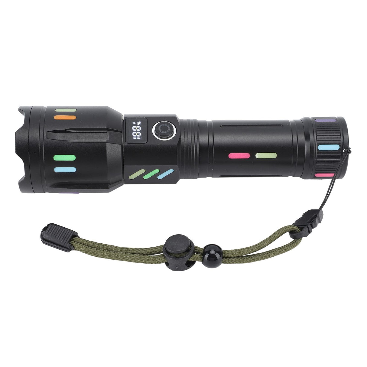 LED Flashlights High Powered Zoomable Handheld Torch Outdoor White Laser Long Range Flashlight with Battery Level Display