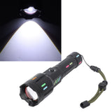 LED Flashlights High Powered Zoomable Handheld Torch Outdoor White Laser Long Range Flashlight with Battery Level Display