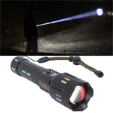 LED Flashlights High Powered Zoomable Handheld Torch Outdoor White Laser Long Range Flashlight with Battery Level Display
