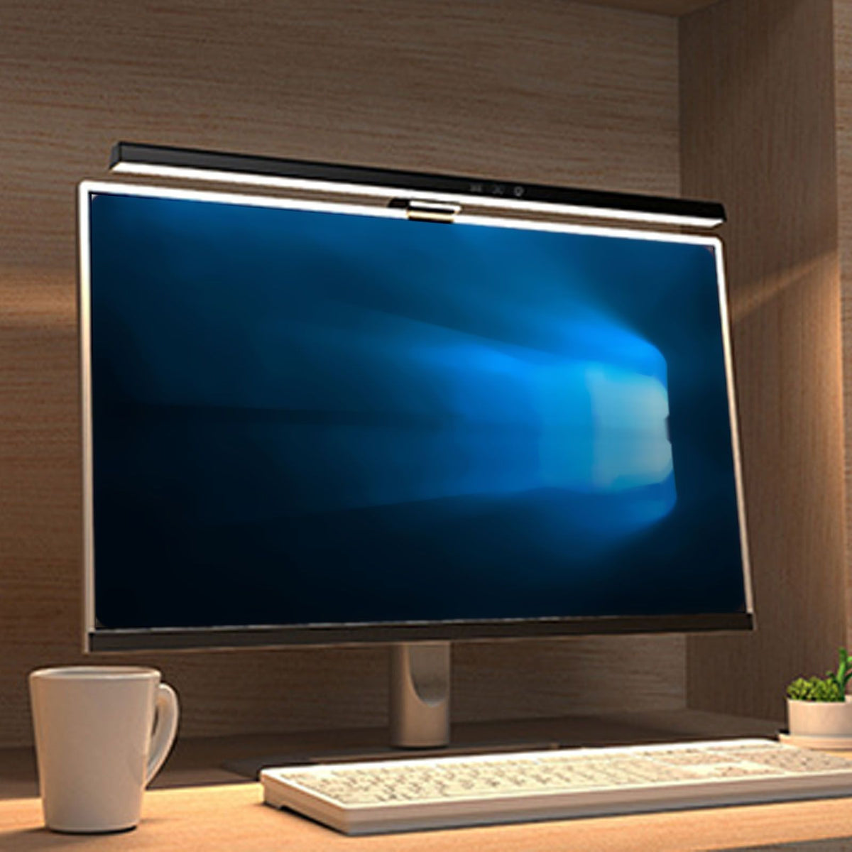 Computer Monitor Light Bar Reduce Eye Fatigue Touch Control LED Computer Monitor Lamp 60min Timing Black