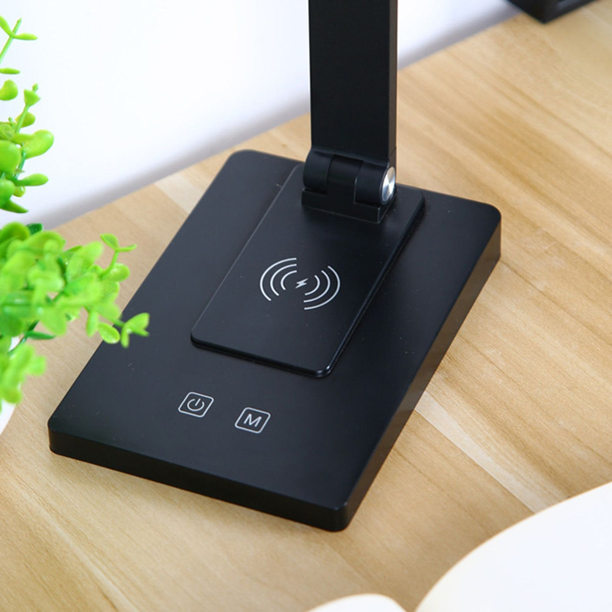 LED Desk Lamp with 3 Levels Brightness Eye Caring Office Reading Lamp Foldable Table Desk Lamp USB Wireless Charging Plug in Version