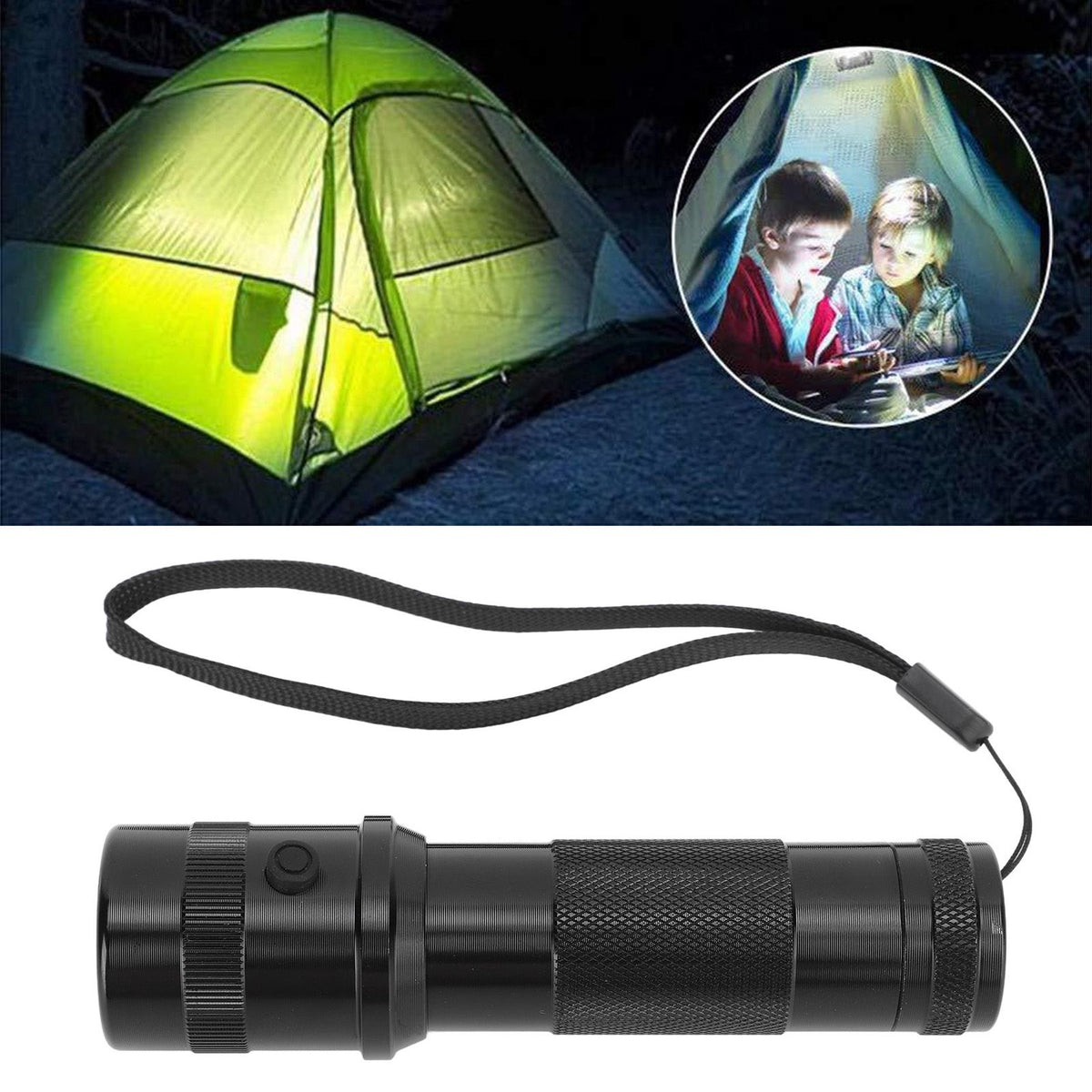 Multicolor LED Flashlight 10 Colors IPX4 Waterproof Aluminium Alloy Color Changing Flashlight for Camping Family Travel