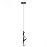 Spiral LED Pendant Light Black Glareless Bright Eyes Protection LED Hanging Lamp for Living Room Cafe Family 85‑265V Warm Light
