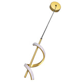 Spiral LED Pendant Light Gold Color High Brightness Eyes Protection LED Hanging Lamp for Living Room Cafe Family 85‑265V Warm Light