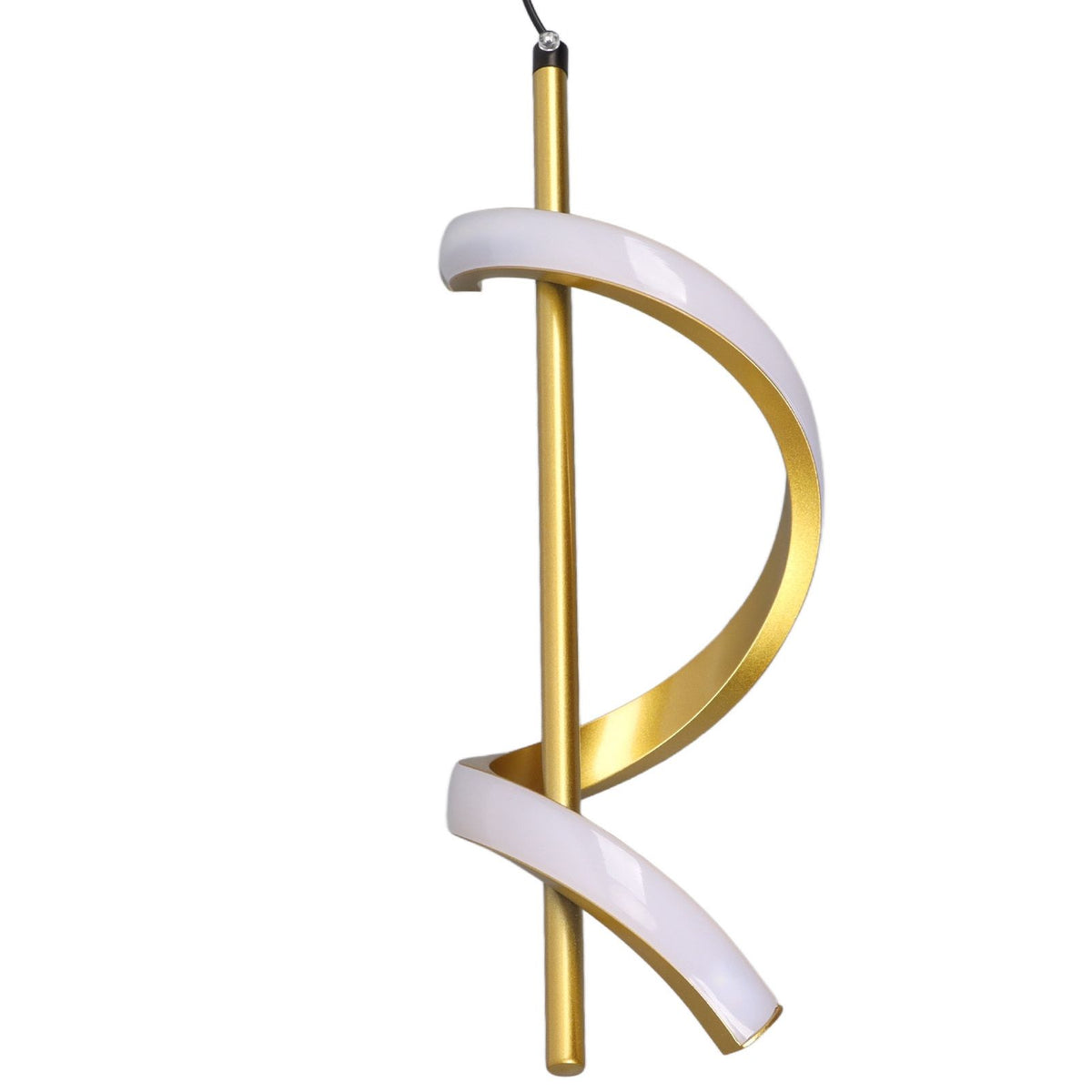 Spiral LED Pendant Light Gold Color High Brightness Eyes Protection LED Hanging Lamp for Living Room Cafe Family 85‑265V Warm Light