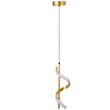 Spiral LED Pendant Light Gold Color High Brightness Eyes Protection LED Hanging Lamp for Living Room Cafe Family 85‑265V Warm Light - Extra Image