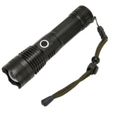 LED Flashlight Zoomable P50 Beads 5000lm 3 Light Modes Battery Display Bright Flashlight for Outdoor Adventure Camping
