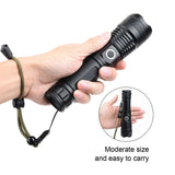LED Flashlight Zoomable P50 Beads 5000lm 3 Light Modes Battery Display Bright Flashlight for Outdoor Adventure Camping