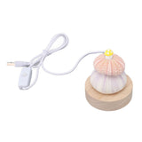 LED Night Lamp Warm White USB Plug In Natural Shell Body Cute Mushroom Decor Bedside Night Light - Top-Down View