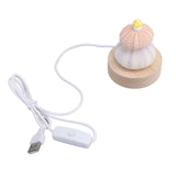 LED Night Lamp Warm White USB Plug In Natural Shell Body Cute Mushroom Decor Bedside Night Light