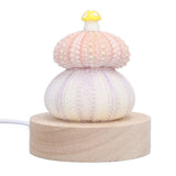 LED Night Lamp Warm White USB Plug In Natural Shell Body Cute Mushroom Decor Bedside Night Light - Close-Up Angle