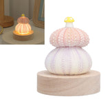 LED Night Lamp Warm White USB Plug In Natural Shell Body Cute Mushroom Decor Bedside Night Light