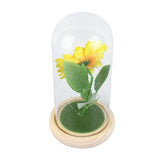 Simulation Sunflower Glass Cover Decoration Luminous LED Artificial Eternal Sunflower Glass Dome for Women
