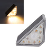 2 Set Solar Stair Lights 9 LEDs IP68 Waterproof Inductive Solar Step Lights for Yard Patio Garden Walkways Deck