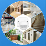 Wall Mounted Motion Sensor Automatic Dusk to Dawn Spherical PIR Sensor Outdoor Motion Sensing Switch for Home Security LED Light AC 110 to 240V White
