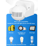 Wall Mounted Motion Sensor Automatic Dusk to Dawn Spherical PIR Sensor Outdoor Motion Sensing Switch for Home Security LED Light AC 110 to 240V White