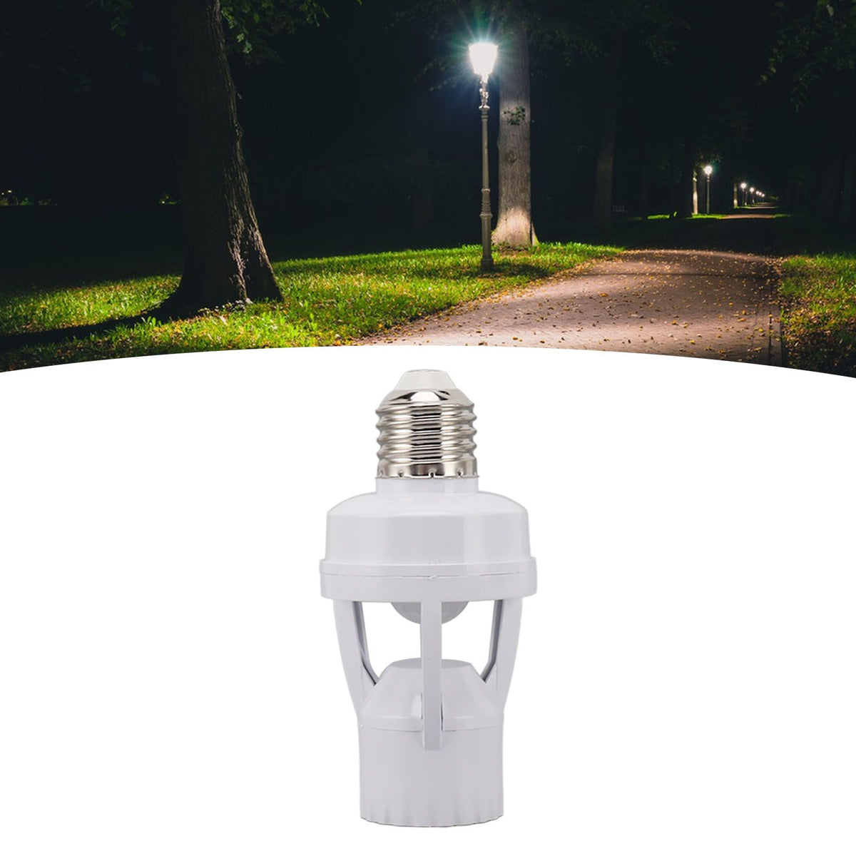 Motion Sensor Light Socket PIR Motion E27 Screw Bulb Adapter Adjustable Auto On Off Night Light Control Garage Light for Basement