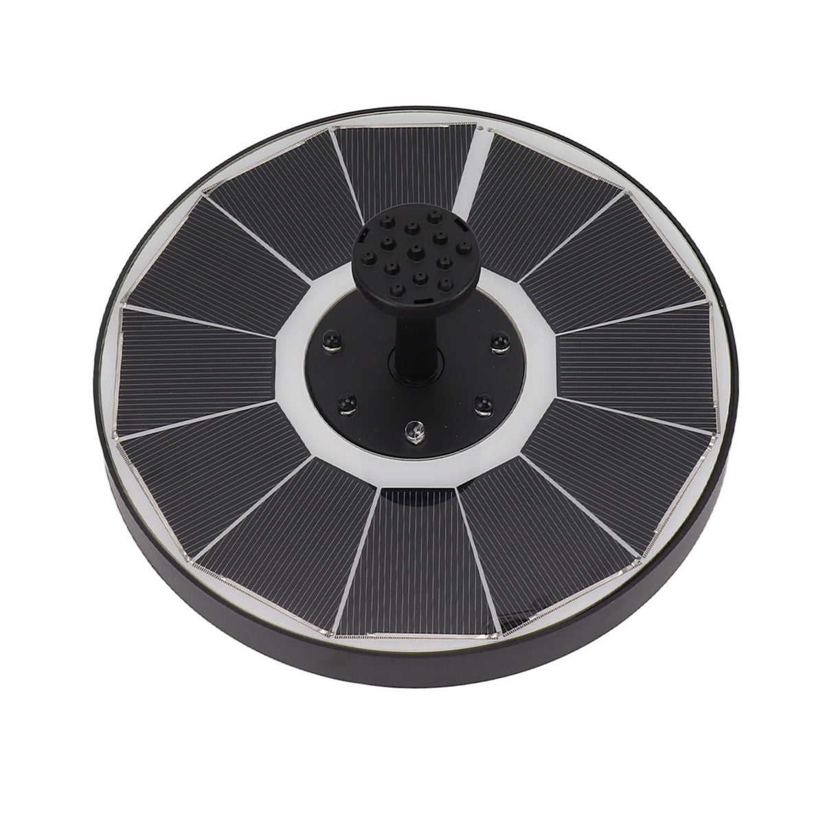 Solar Fountain Light with 8 Nozzles 3.5W 900mAh Colorful Powerful Solar Bird Bath Fountains for Bird Bath Garden Black Nozzle
