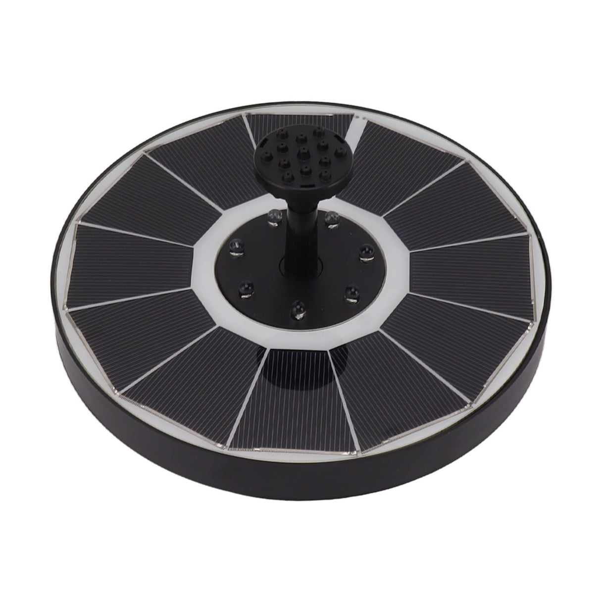Solar Fountain Light with 8 Nozzles 3.5W 900mAh Colorful Powerful Solar Bird Bath Fountains for Bird Bath Garden Black Nozzle