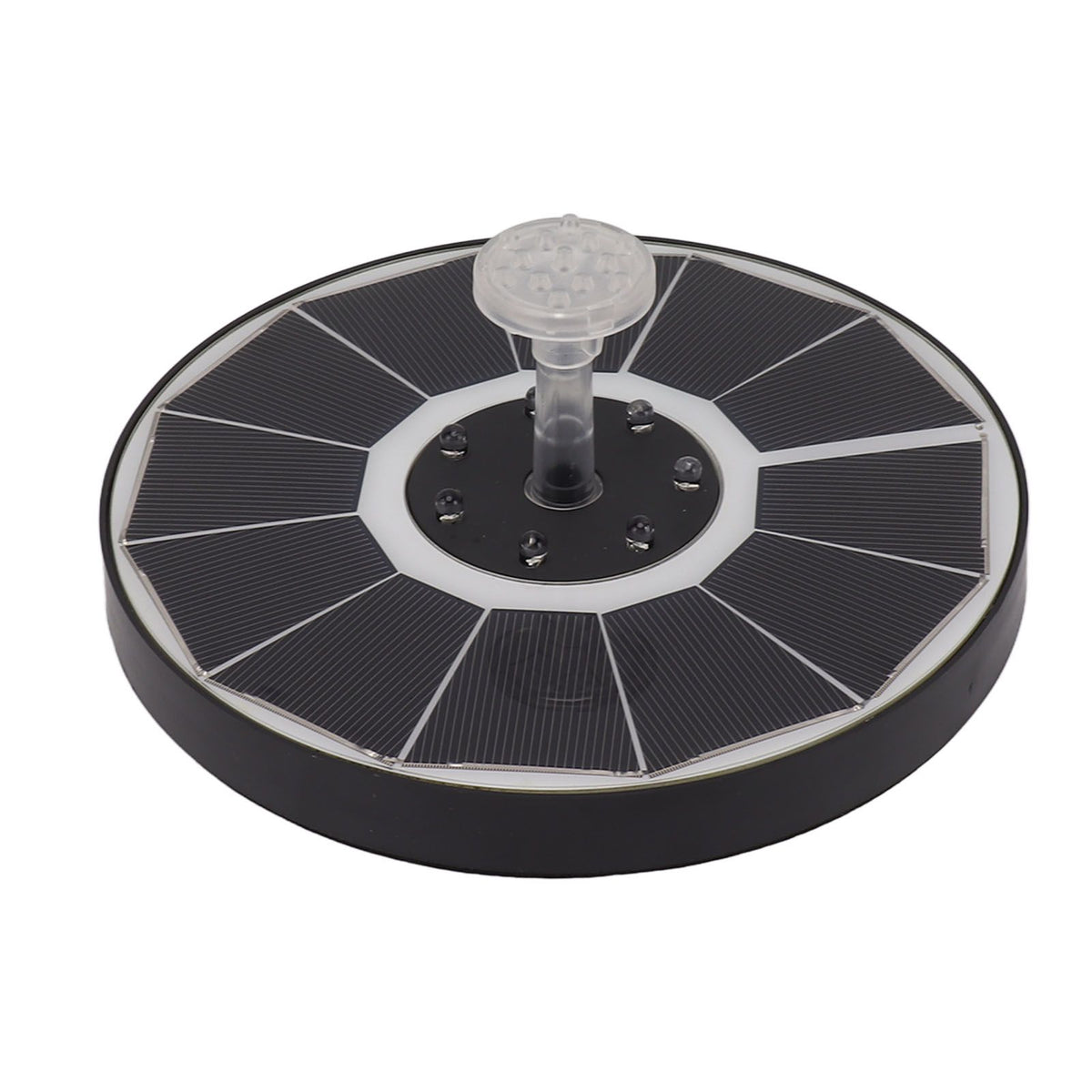 Solar Fountain Light with 8 Nozzles 3.5W 900mAh Colorful Powerful Solar Bird Bath Fountains for Bird Bath Garden TransparentNozzle