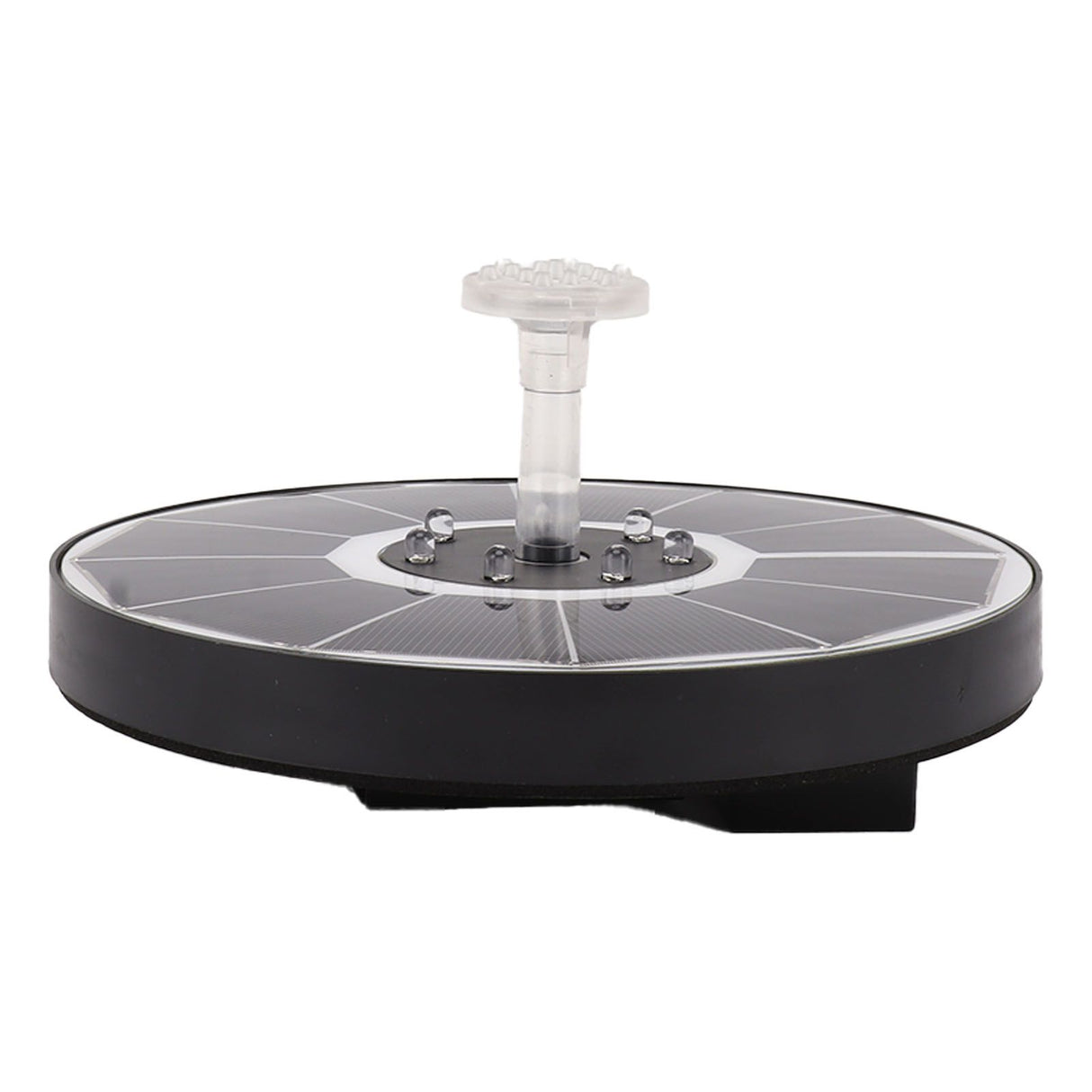 Solar Fountain Light with 8 Nozzles 3.5W 900mAh Colorful Powerful Solar Bird Bath Fountains for Bird Bath Garden TransparentNozzle