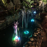 Solar Fountain Light with 8 Nozzles 3.5W 900mAh Colorful Powerful Solar Bird Bath Fountains for Bird Bath Garden TransparentNozzle