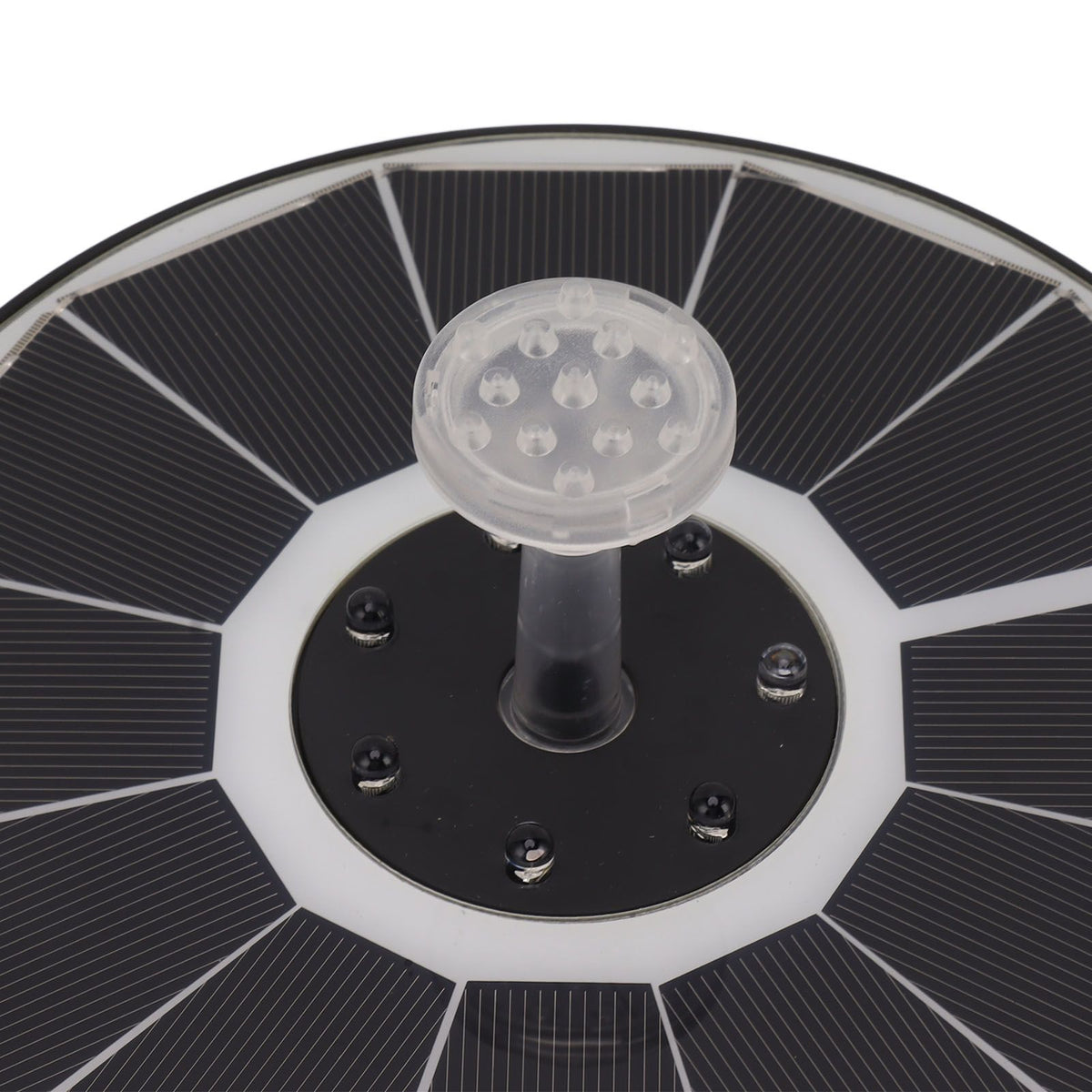 Solar Fountain Light with 8 Nozzles 3.5W 900mAh Colorful Powerful Solar Bird Bath Fountains for Bird Bath Garden TransparentNozzle