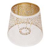 Lamp Shade E27 E26 White Carved Flower Pattern Iron Modern Design Easy Installation Bulb Shade for Home Living Room - Side View