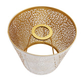 Lamp Shade E27 E26 White Carved Flower Pattern Iron Modern Design Easy Installation Bulb Shade for Home Living Room - Close-Up Angle