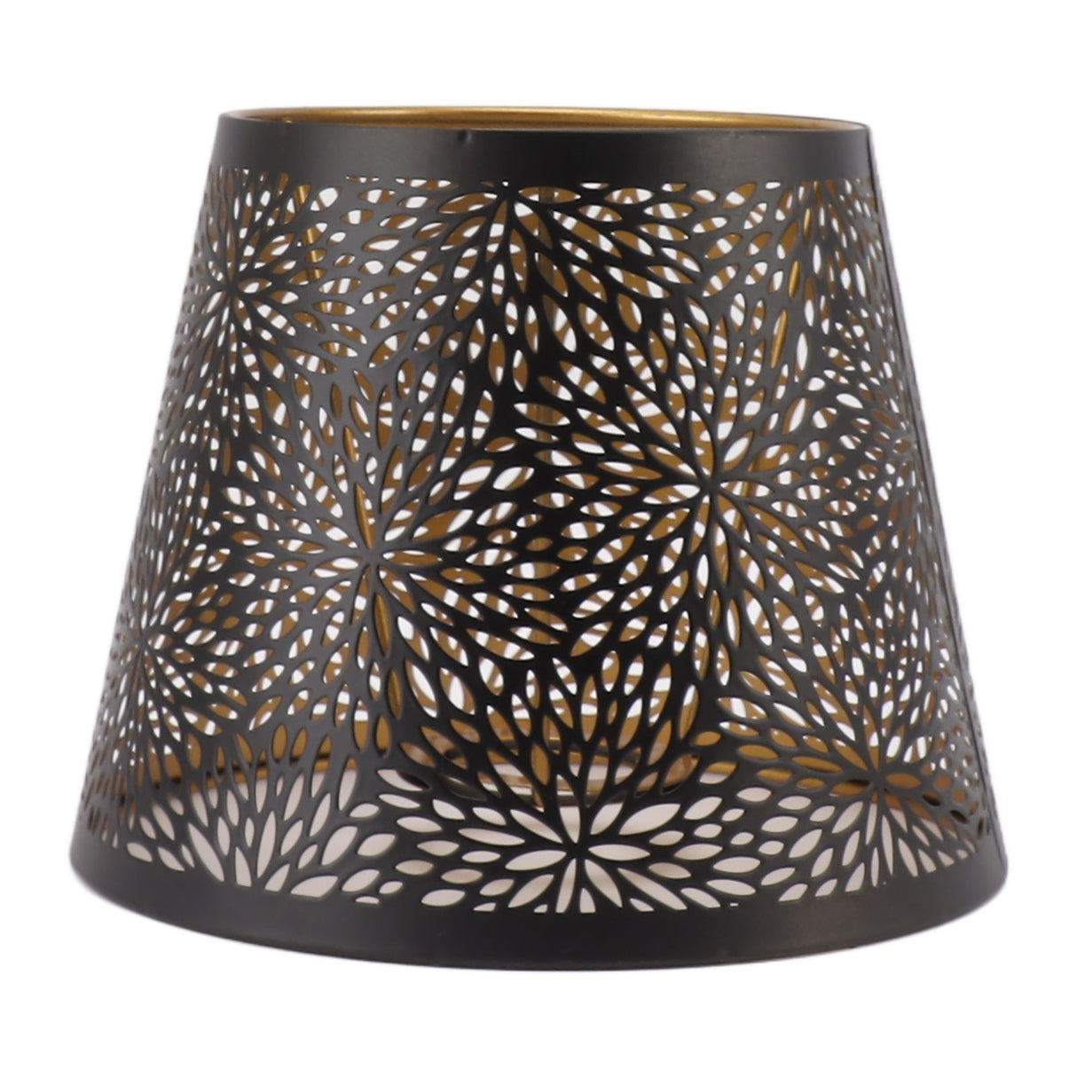 Metal Lamp Shade E26 E27 Forest Tree Style Hollow Out Iron Decorative Lampshade Cover with Inner Gold Pattern for Table Wall Ceiling Lamp Black