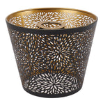 Metal Lamp Shade E26 E27 Forest Tree Style Hollow Out Iron Decorative Lampshade Cover with Inner Gold Pattern for Table Wall Ceiling Lamp Black