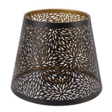 Metal Lamp Shade E26 E27 Forest Tree Style Hollow Out Iron Decorative Lampshade Cover with Inner Gold Pattern for Table Wall Ceiling Lamp Black - Top-Down View
