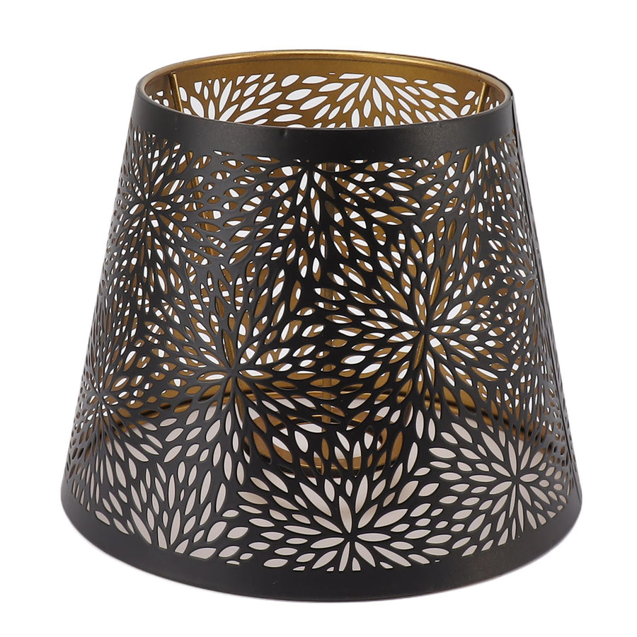 Metal Lamp Shade E26 E27 Forest Tree Style Hollow Out Iron Decorative Lampshade Cover with Inner Gold Pattern for Table Wall Ceiling Lamp Black