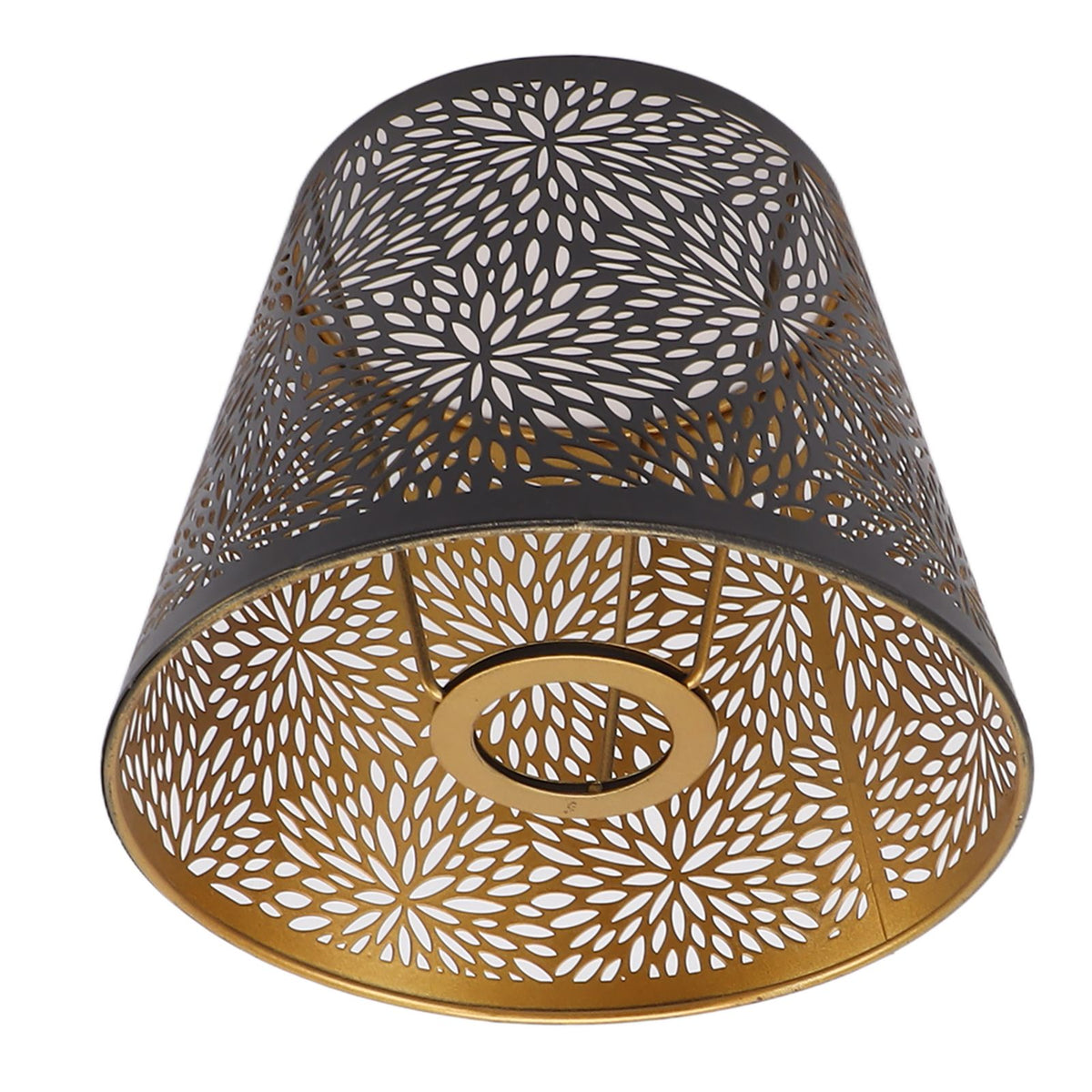 Metal Lamp Shade E26 E27 Forest Tree Style Hollow Out Iron Decorative Lampshade Cover with Inner Gold Pattern for Table Wall Ceiling Lamp Black